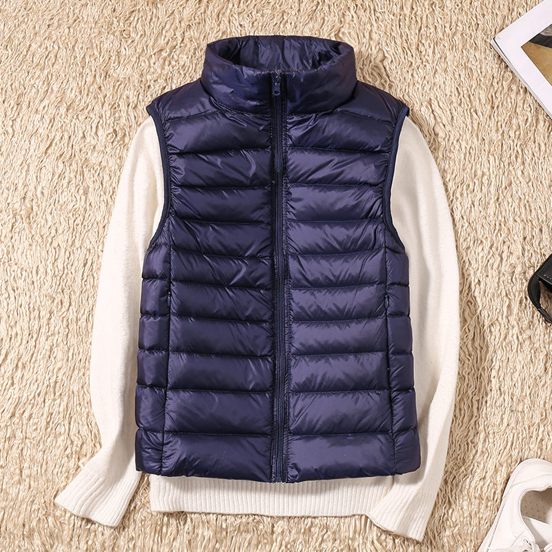 Galora – Ny bodywarmer med vita andfjädrar