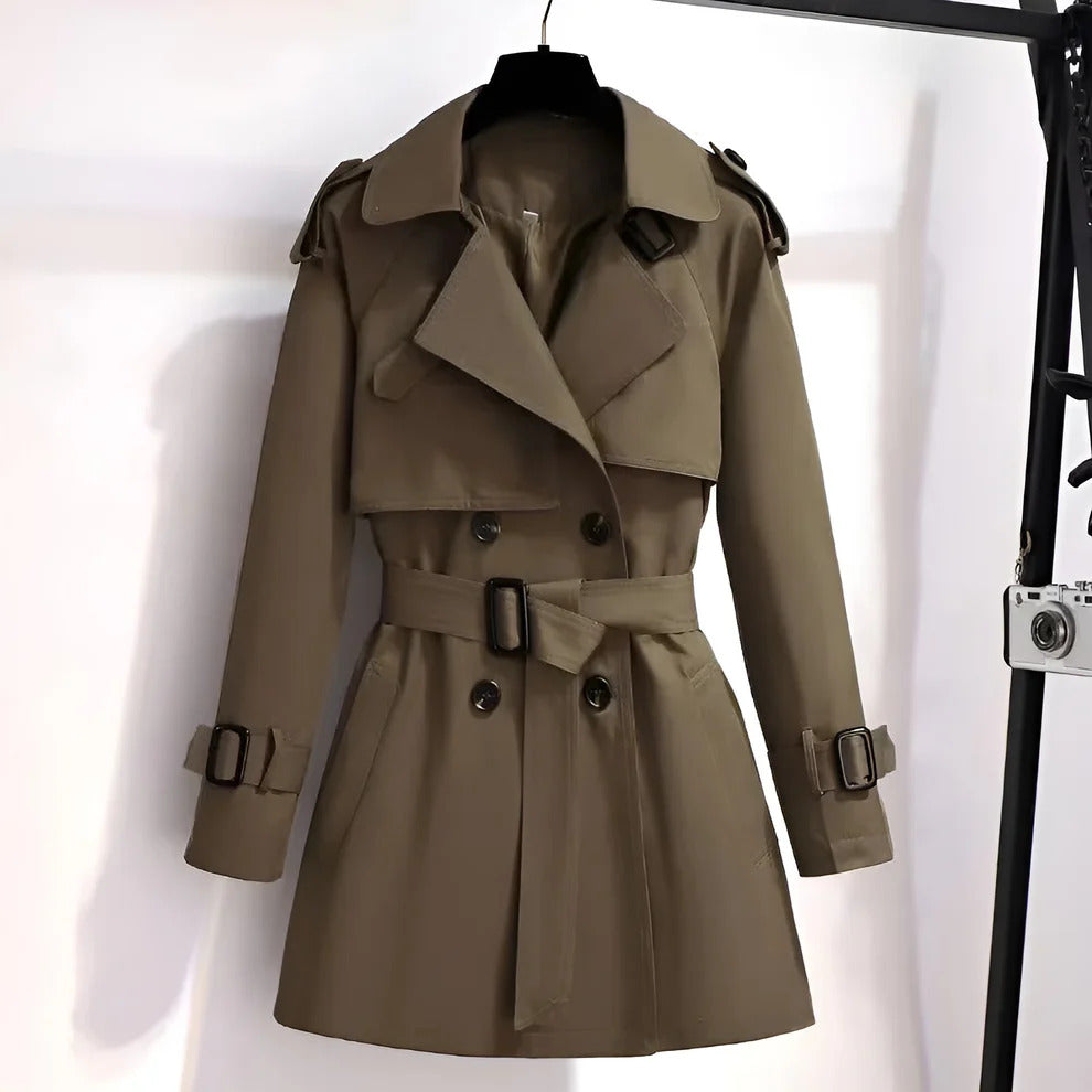 Mirella™ | Kort och chic trenchcoat för kvinnor