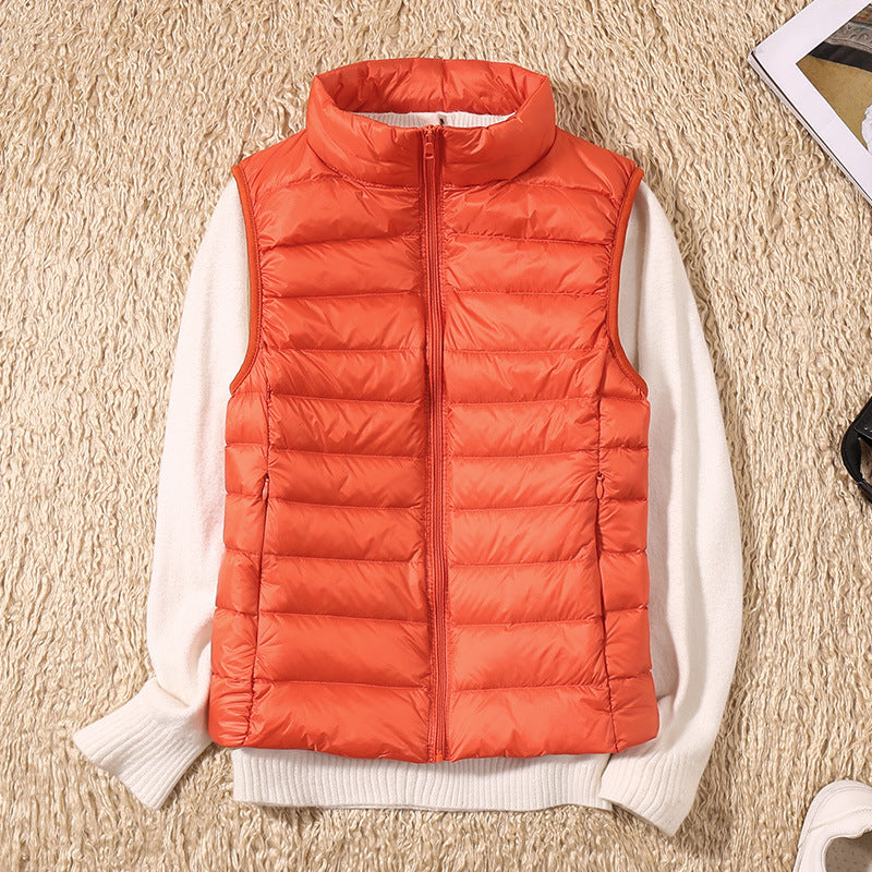 Galora – Ny bodywarmer med vita andfjädrar