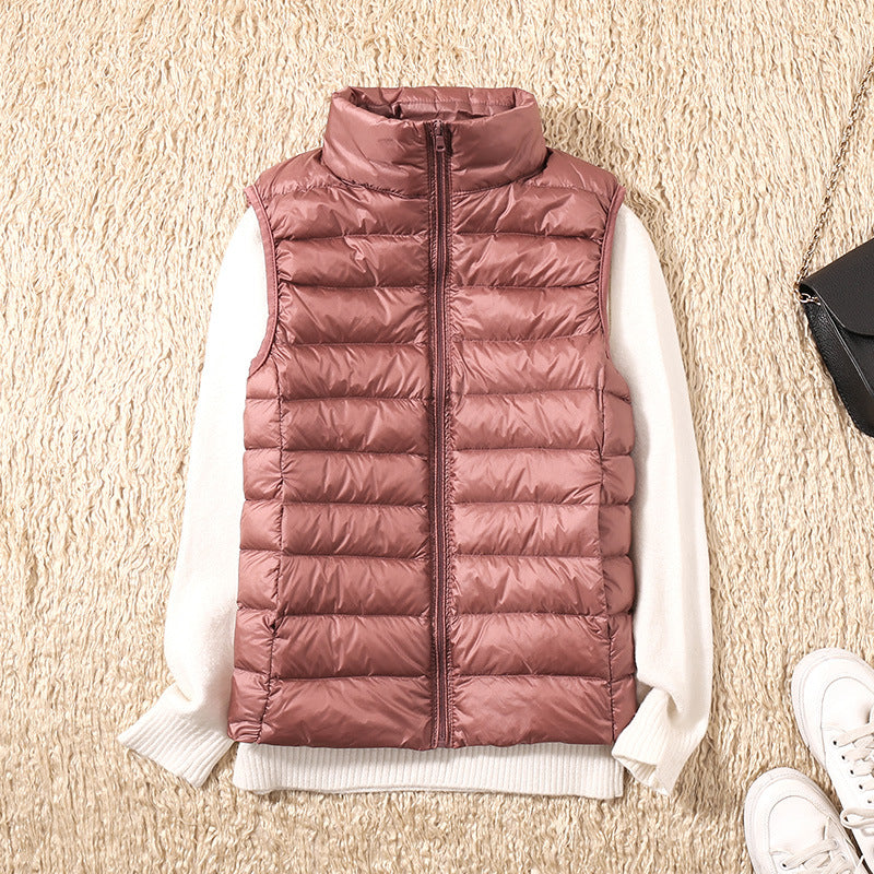 Galora – Ny bodywarmer med vita andfjädrar
