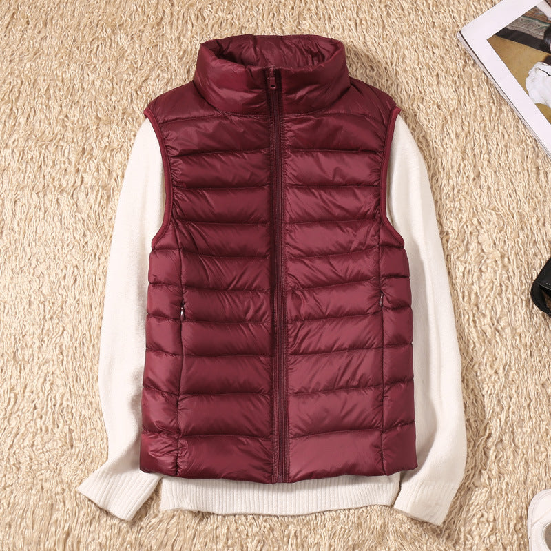 Galora – Ny bodywarmer med vita andfjädrar