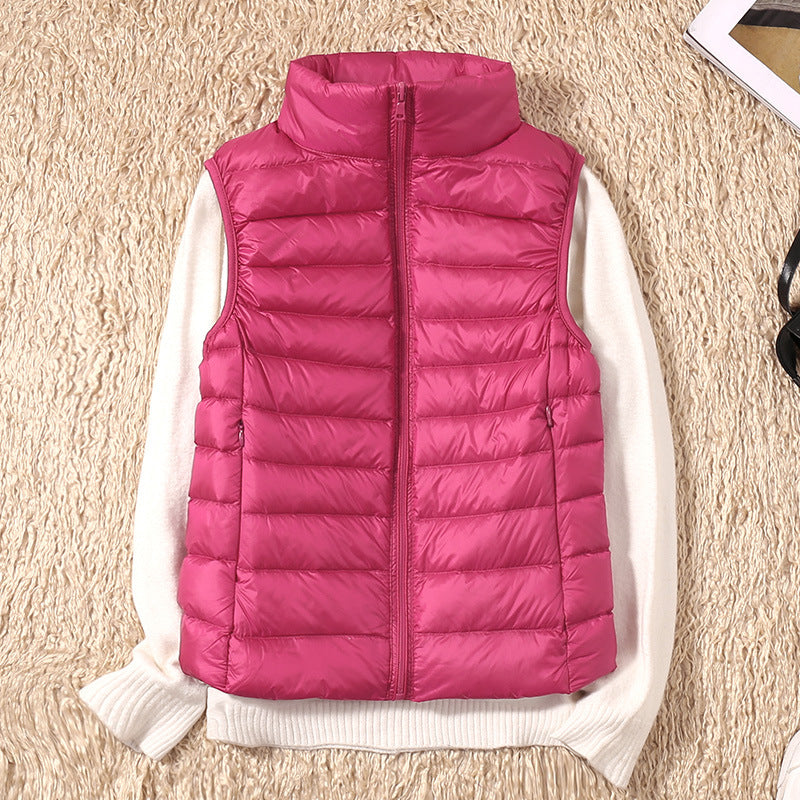 Galora – Ny bodywarmer med vita andfjädrar