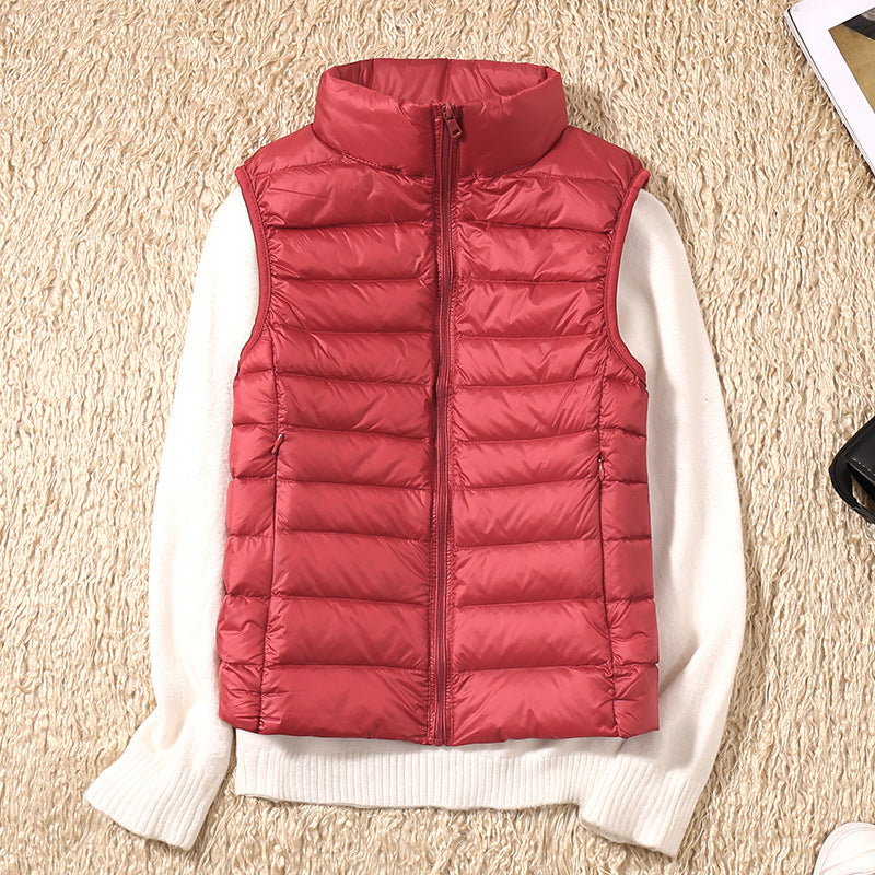 Galora – Ny bodywarmer med vita andfjädrar