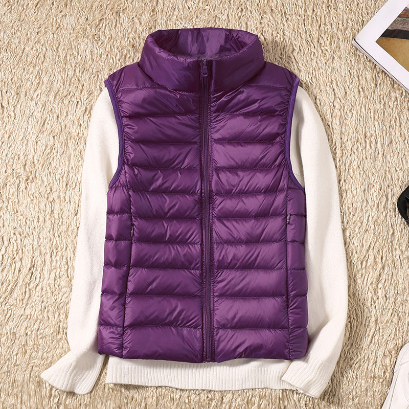 Galora – Ny bodywarmer med vita andfjädrar