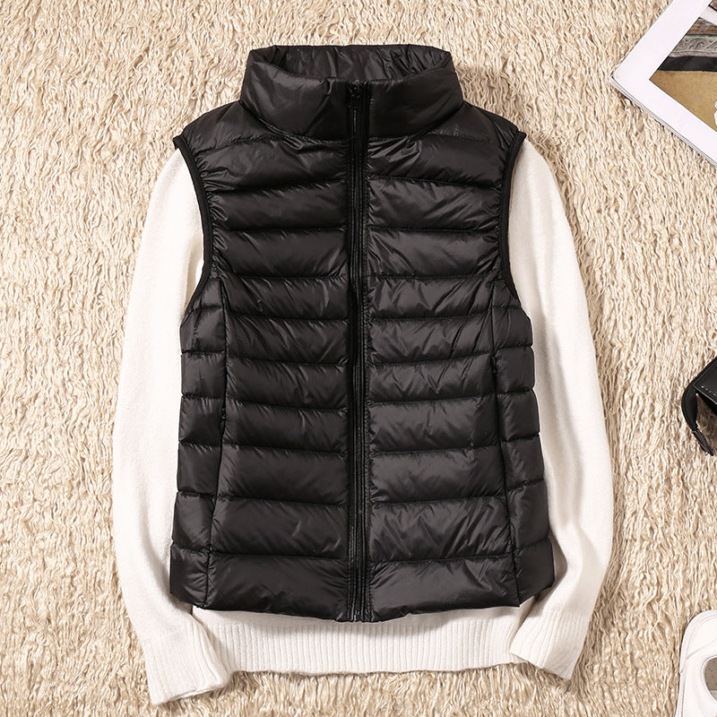 Galora – Ny bodywarmer med vita andfjädrar