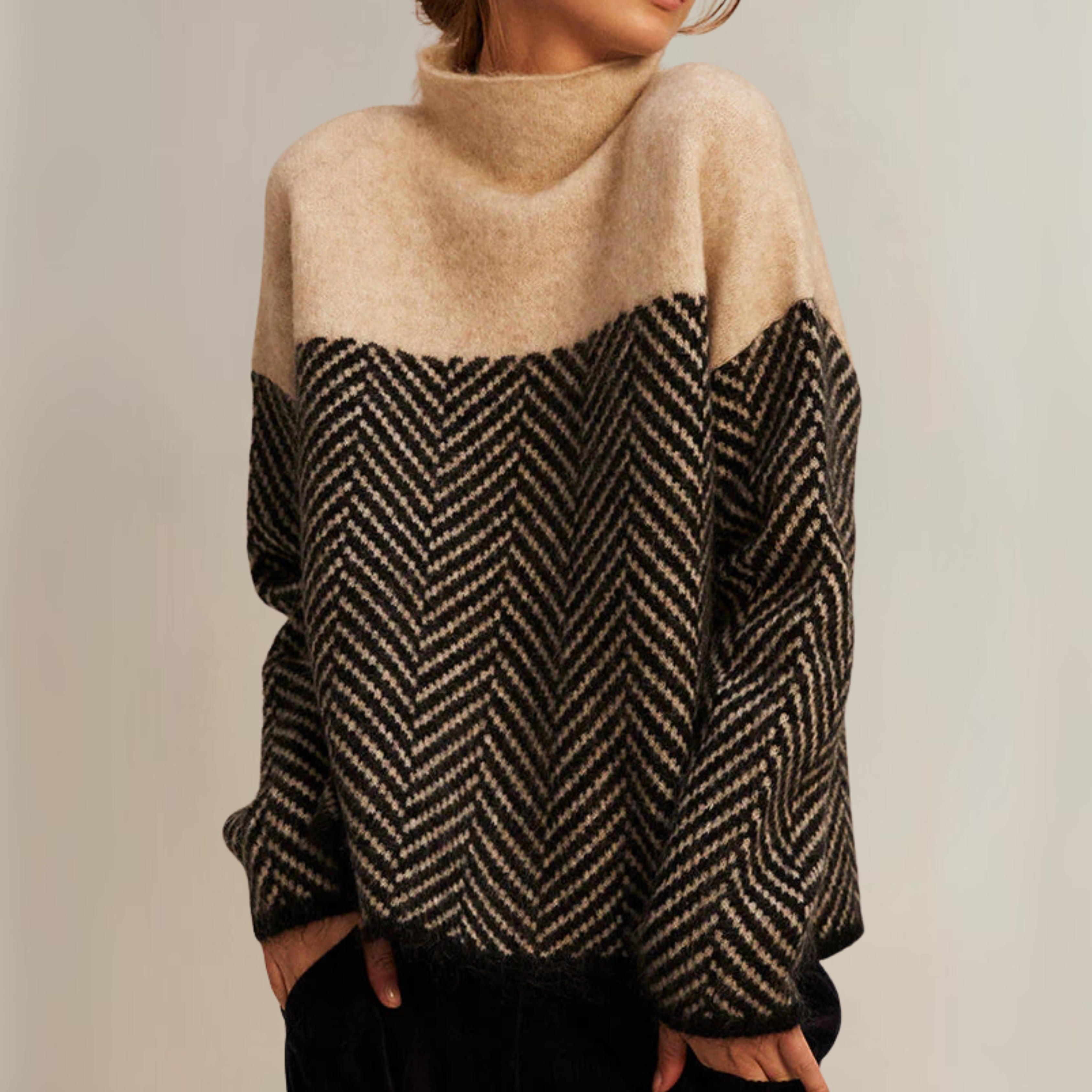 MALENE – TRÖJA MED TURTLENECK I BOMULL