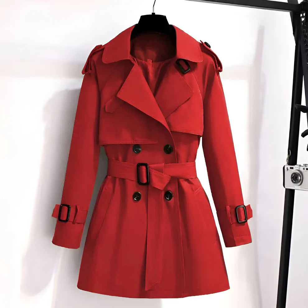 Mirella™ | Kort och chic trenchcoat för kvinnor