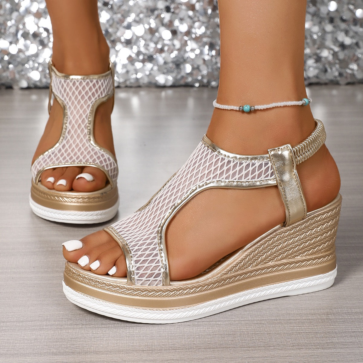FREYJA™ – Eleganta Ortopediska Slip-in-sandaler för Kvinnor med Kilklack